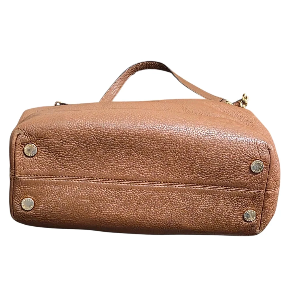 Michael Kors Tan Leather Shoulder Bag with Gold Accents